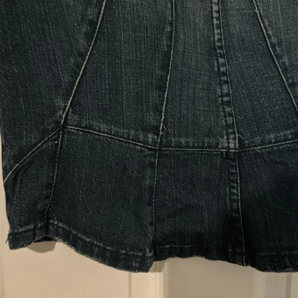 Vintage Y2K Juicy Couture Blue Denim Skirt With‎ Ruffle Size Large